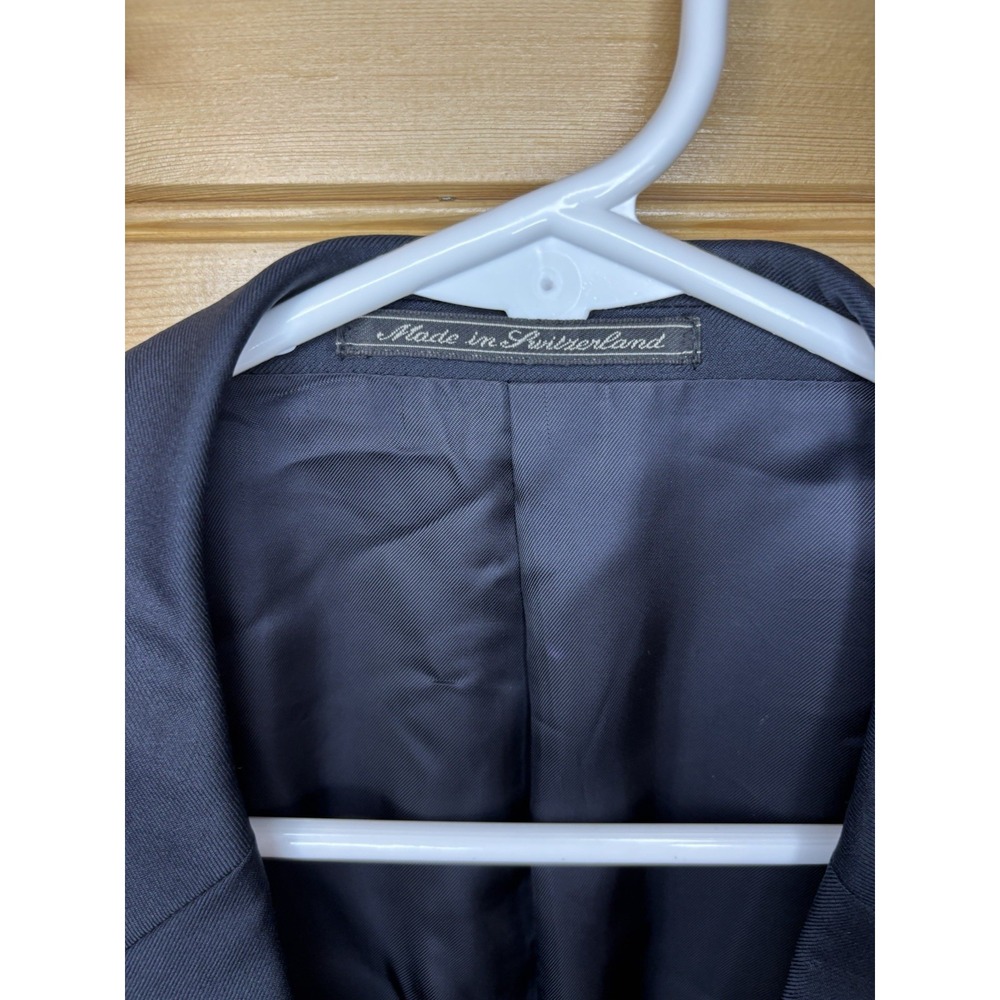 Ermenegildo Zegna Super 100s Fine Worsted Blazer Blue Men's 56 EU 46 US 2 Button - Picture 8 of 9